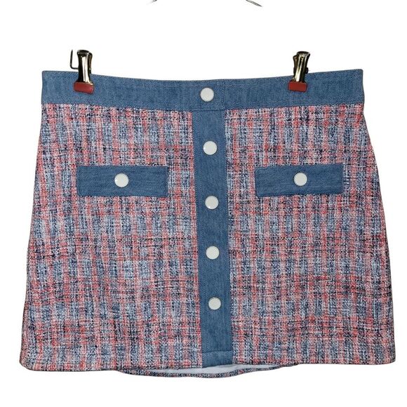 House of Harlow 1960 Red and White Mini Pencil Skirt - Picture 1 of 5